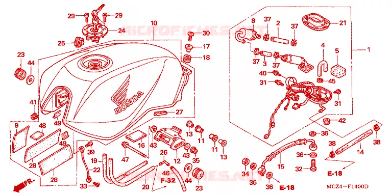 RESERVOIR A CARBURANT Honda MOTO 900 HORNET 2004  CB900F4