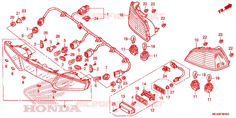 FEUX ARRIERE Honda MOTO 1800 GOLD-WING 2013  GL1800D