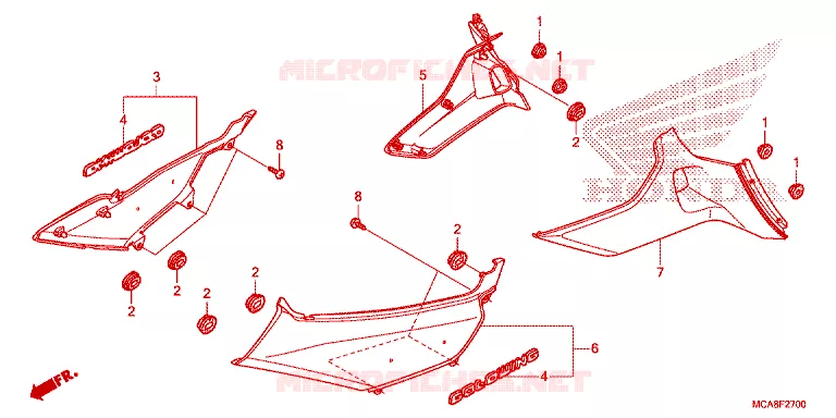 COUVERCLES LATERAUX Honda MOTO 1800 GOLD-WING 2015  GL1800F