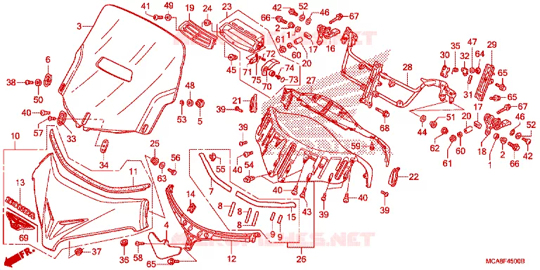 PARE-BRISE Honda MOTO 1800 GOLD-WING 2015  GL1800F