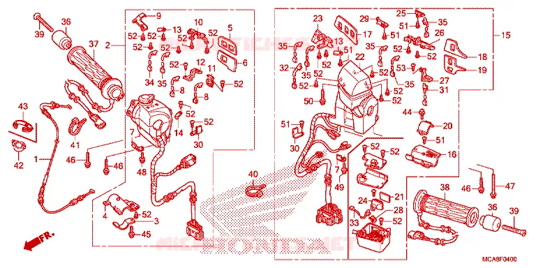 COMMODOS - POIGNEES Honda MOTO 1800 GOLD-WING 2016  GL1800G