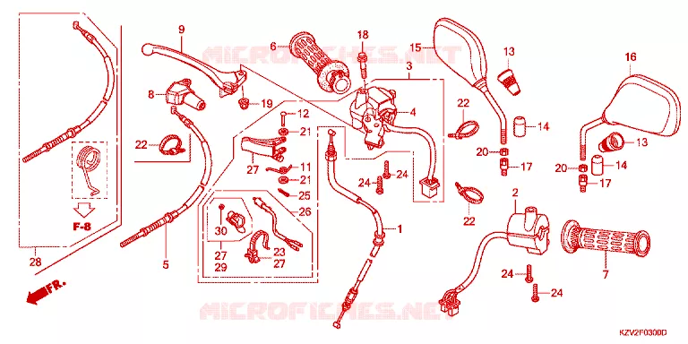 LEVIER DE GUIDON - CABLE - COMMODO Honda MOTO 110 CUB 2015  NBC110BNG
