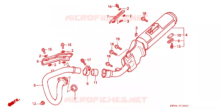SILENCIEUX D'ECHAPPEMENT Honda MOTO 250 NX 1990  NX250L