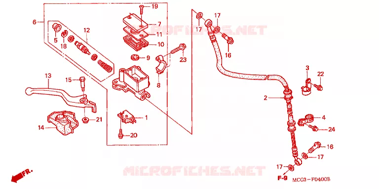 MAITRE CYLINDRE DE FREIN AVANT Honda MOTO 400 NX 2001  NX4001