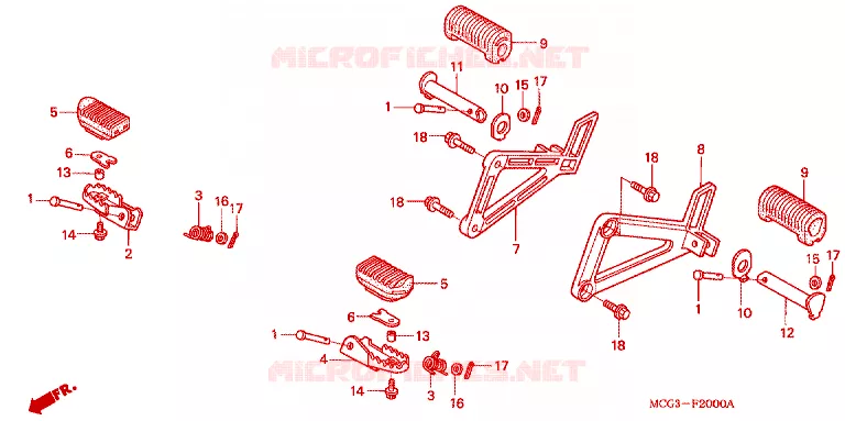 REPOSE PIED Honda MOTO 400 NX 2003  NX4003