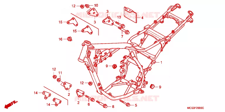 CADRE Honda MOTO 400 NX 2004  NX4004