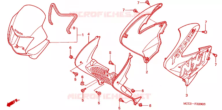 OUIES DE RADIATEUR Honda MOTO 400 NX 2008  NX4007