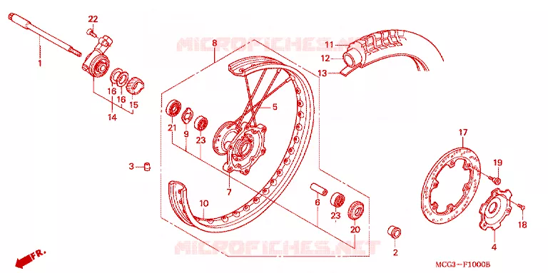 ROUE AVANT Honda MOTO 400 NX 2000  NX400Y