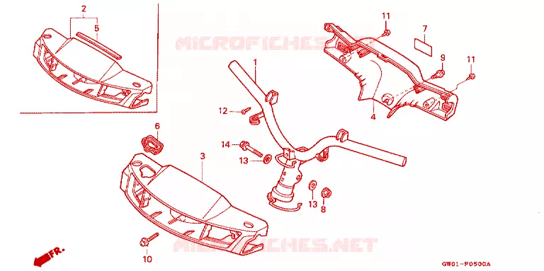 GUIDON - CARENAGE Honda SCOOTER 50 DIO 1988  SK50MJ