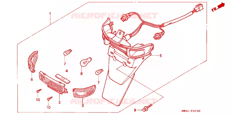 FEUX ARRIERE Honda SCOOTER 50 DIO 1989  SK50MK