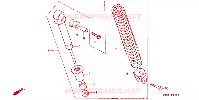 AMORTISSEUR ARRIERE Honda SCOOTER 50 DIO 1990  SK50ML_SP
