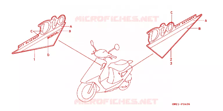 EMBLEME Honda SCOOTER 50 DIO 1990  SK50ML_SP