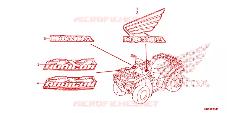 AUTOCOLLANTS Honda ATV 500 FOURTRAX 2012  TRX500FAC