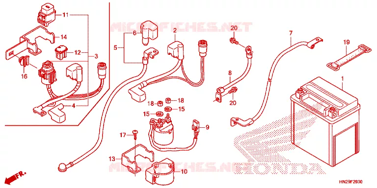 BATTERIE Honda ATV 500 FOURTRAX 2013  TRX500FAD
