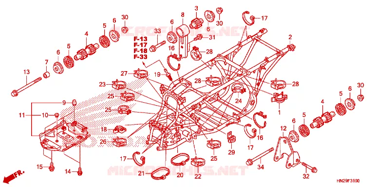 CADRE Honda ATV 500 FOURTRAX 2013  TRX500FAD