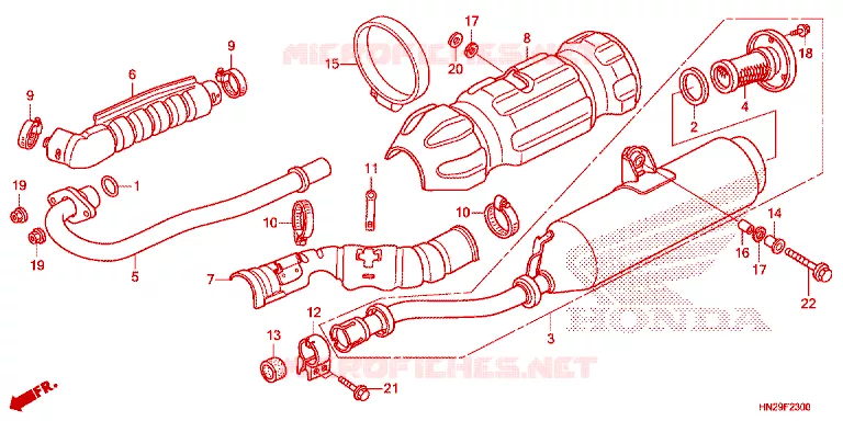 SILENCIEUX D'ECHAPPEMENT Honda ATV 500 FOURTRAX 2013  TRX500FAD