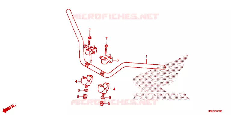 GUIDON Honda ATV 500 FOURTRAX 2014  TRX500FAE