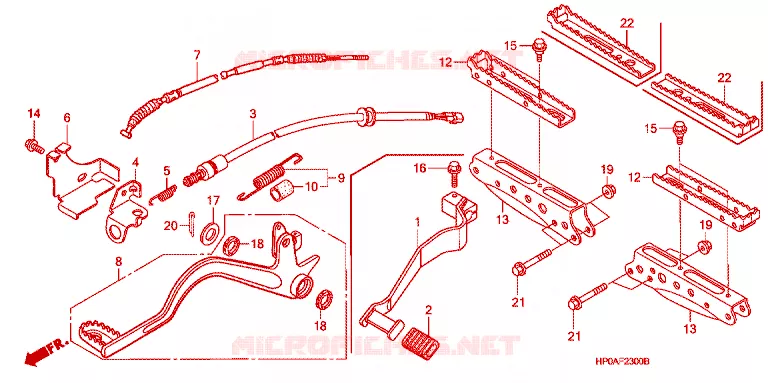 REPOSE PIED - PEDALE Honda ATV 500 FOURTRAX 2008  TRX500FM8