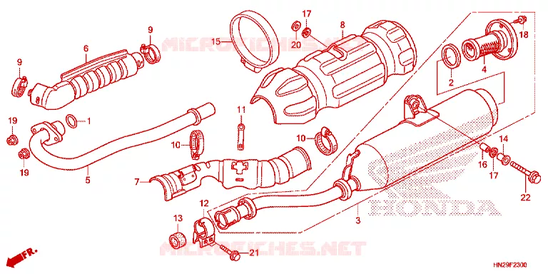 SILENCIEUX D'ECHAPPEMENT Honda ATV 500 FOURTRAX 2012  TRX500FPAC