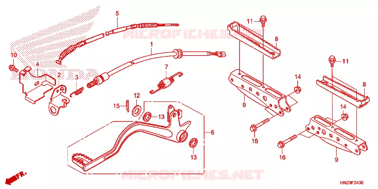 PEDALE - REPOSE PIED Honda ATV 500 FOURTRAX 2013  TRX500FPAD