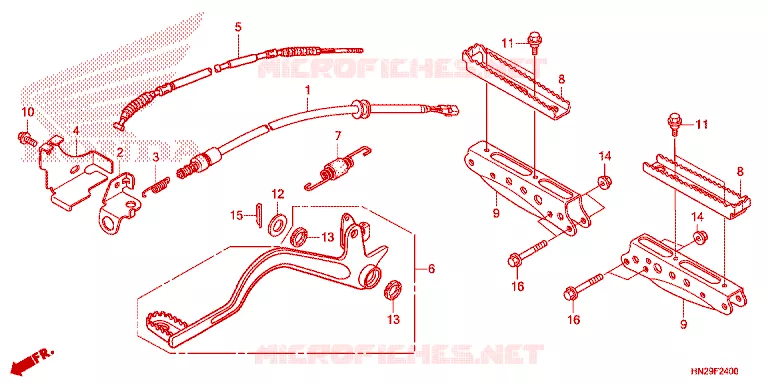 PEDALE - REPOSE PIED Honda ATV 500 FOURTRAX 2013  TRX500FPAD