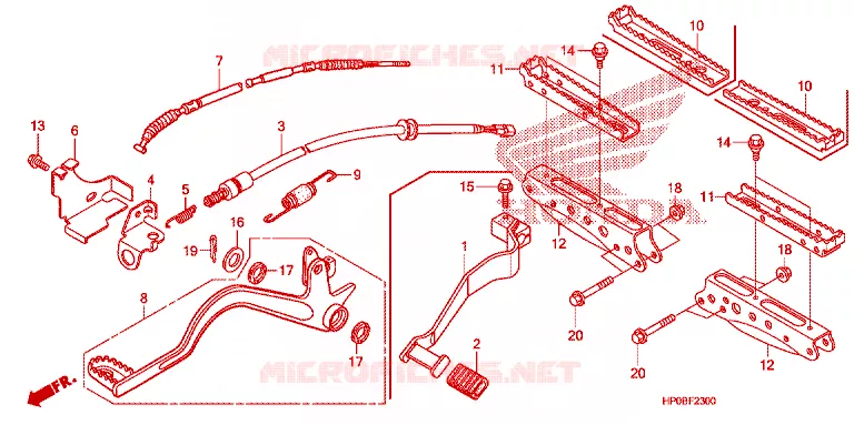 REPOSE PIED - PEDALE Honda ATV 500 FOURTRAX 2011  TRX500FPEB