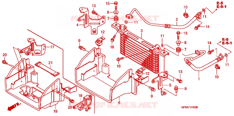 RADIATEUR D'HUILE Honda ATV 500 FOURTRAX 2008  TRX500FPM8