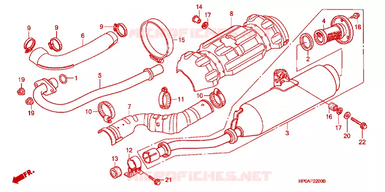 SILENCIEUX D'ECHAPPEMENT Honda ATV 500 FOURTRAX 2008  TRX500FPM8