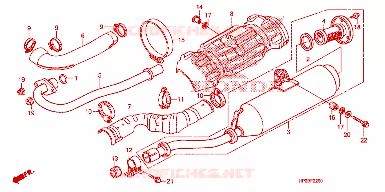 SILENCIEUX D'ECHAPPEMENT Honda ATV 500 FOURTRAX 2011  TRX500FPMB