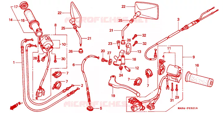 COMMODOS - POIGNEES Honda MOTO 1100 SHADOW 1995  VT1100C2S