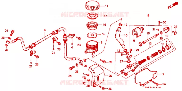 MAITRE-CYLINDRE DE FREIN ARRIERE Honda MOTO 1100 SHADOW 1995  VT1100C2S