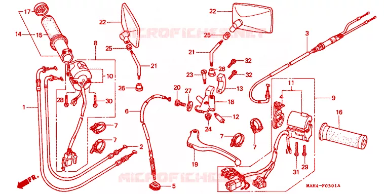 COMMODOS - POIGNEES Honda MOTO 1100 SHADOW 1995  VT1100C2S