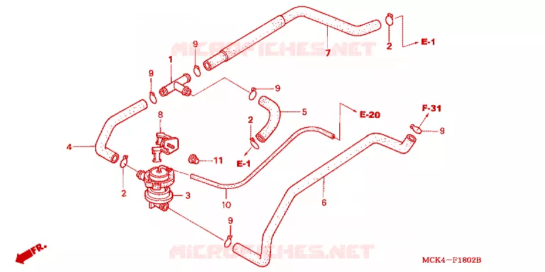 COMMANDE INJECTION D'AIR SOUPAPE Honda MOTO 1100 SHADOW 2006  VT1100C26