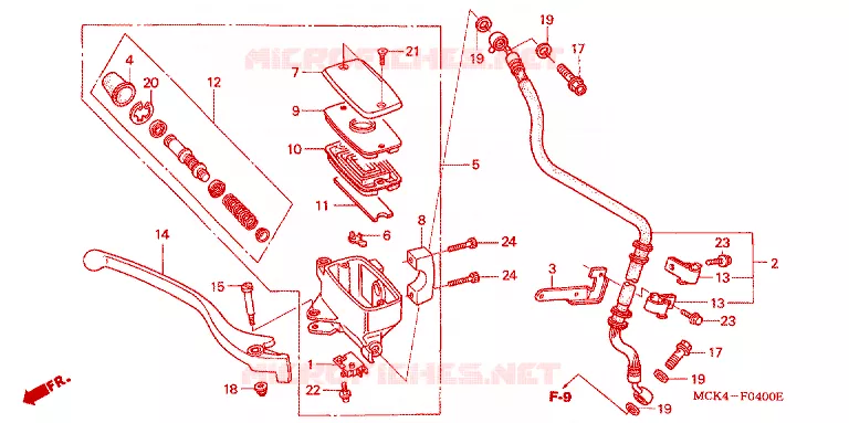 MAITRE CYLINDRE DE FREIN AVANT Honda MOTO 1100 SHADOW 2006  VT1100C26