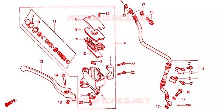 MAITRE CYLINDRE DE FREIN AVANT Honda MOTO 1100 SHADOW 2001  VT1100C31