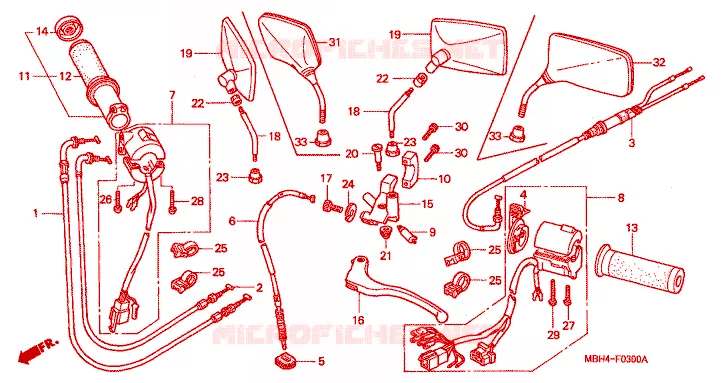 COMMODOS - POIGNEES Honda MOTO 1100 SHADOW 2002  VT1100C32