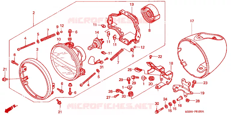 PHARE Honda MOTO 1100 SHADOW 2002  VT1100C32
