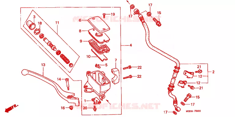 MAITRE CYLINDRE DE FREIN AVANT Honda MOTO 1100 SHADOW 2002  VT1100C32