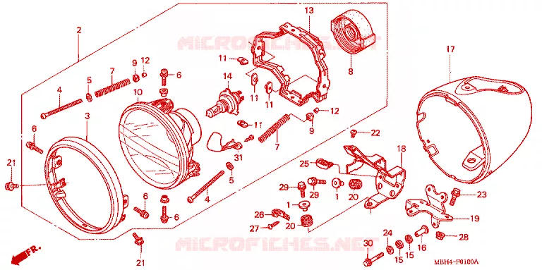 PHARE Honda MOTO 1100 SHADOW 1998  VT1100C3W