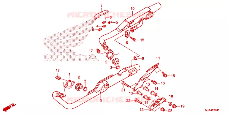 SILENCIEUX D'ECHAPPEMENT Honda MOTO 750 SHADOW 2012  VT750C2BC-A
