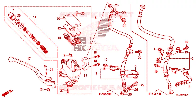 MAITRE CYLINDRE DE FREIN AVANT Honda MOTO 750 SHADOW 2014  VT750C2BE