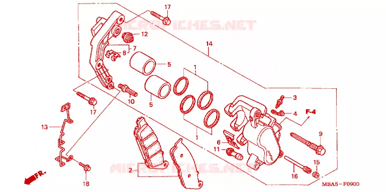 ETRIER DE FREIN AVANT Honda MOTO 750 SHADOW 2003  VT750CDB3