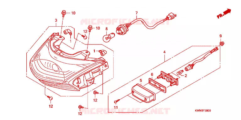 FEU ARRIERE Honda SCOOTER 125 PCX 2012  WW125EX2C