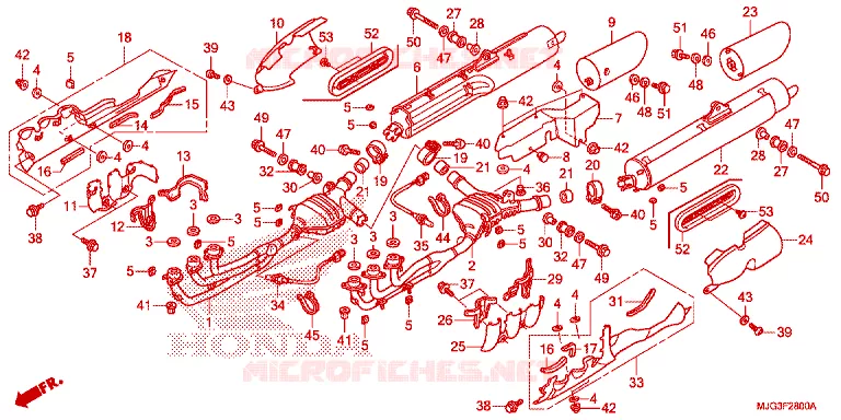 SILENCIEUX D'ECHAPPEMENT Honda MOTO 1800 GOLD-WING 2014  GL1800BE