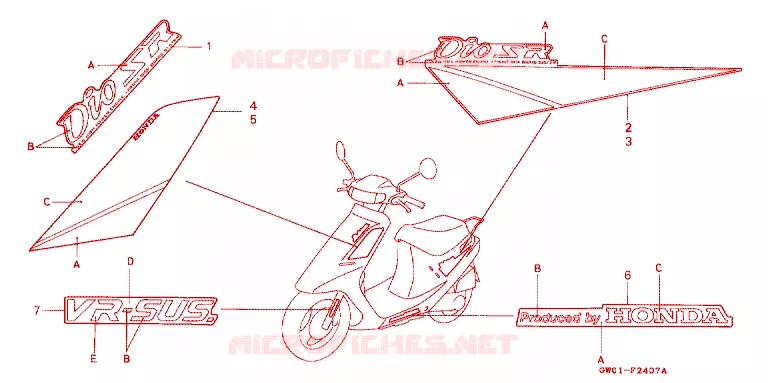 EMBLEME Honda SCOOTER 50 DIO 1990  SK50ML_II_SP