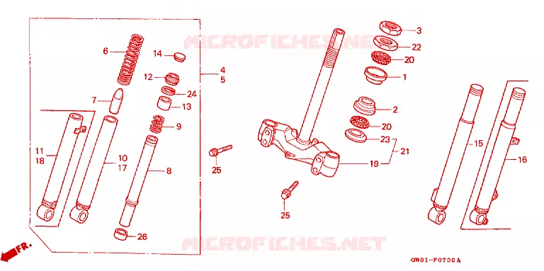 FOURCHE Honda SCOOTER 50 DIO 1990  SK50ML_II_SP