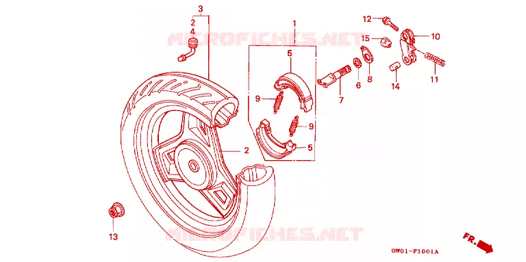 ROUE ARRIERE Honda SCOOTER 50 DIO 1990  SK50ML_II_SP