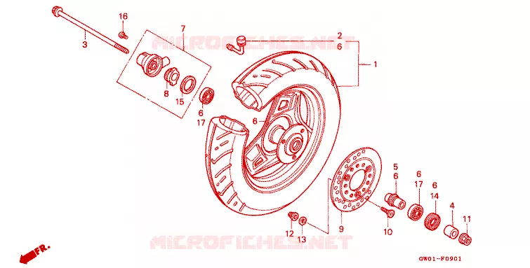 ROUE AVANT Honda SCOOTER 50 DIO 1990  SK50ML_II_SP