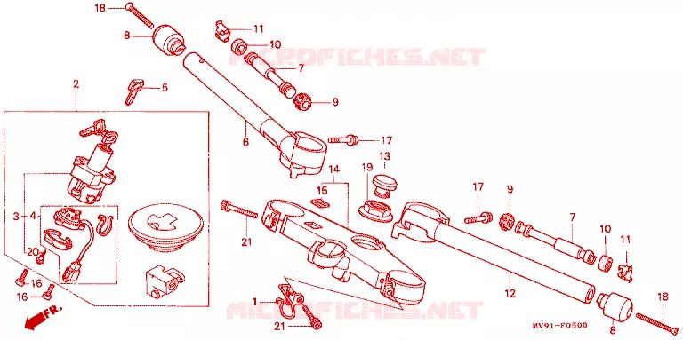 GUIDON - TE DE FOURCHE Honda MOTO 600 CBR 1996  CBR600FS_II