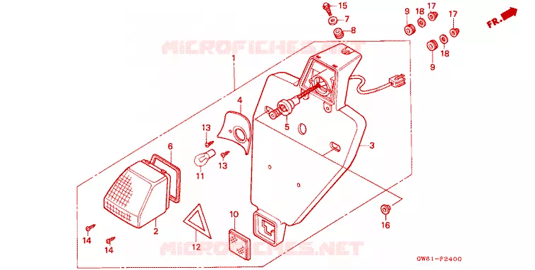 FEU ARRIERE Honda MOTO 80 CRM 1990  CRM80L